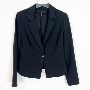 WHITE HOUSE BLACK MARKET PONTE KNIT VERSATILE BLACK BLAZER JACKET WOMENS SZ 2